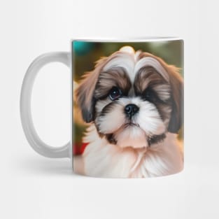 Shih Tzu Puppy with Christmas Gifts Mug